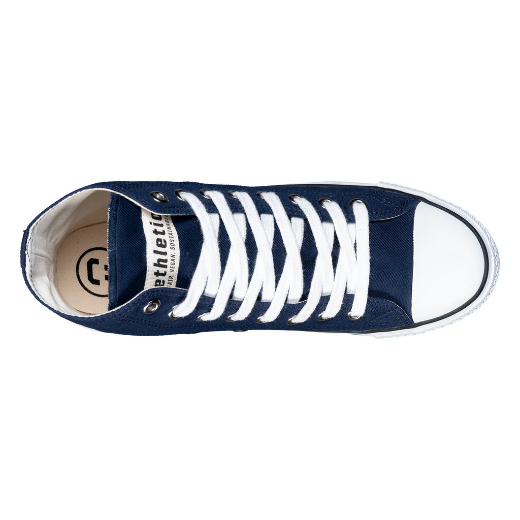 Fair Trainer White Cap Hi Cut Ocean Blue | Just White