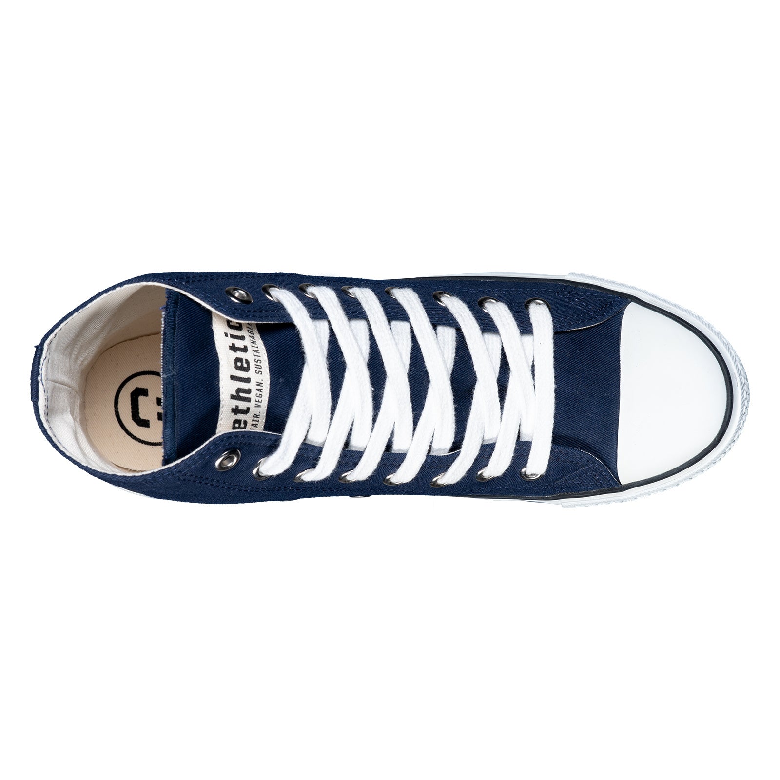 Fair Trainer White Cap Hi Cut Ocean Blue | Just White