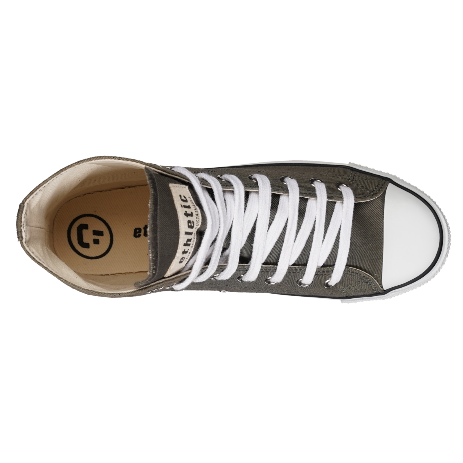 Fair Trainer White Cap Hi Cut Donkey Grey | Just White