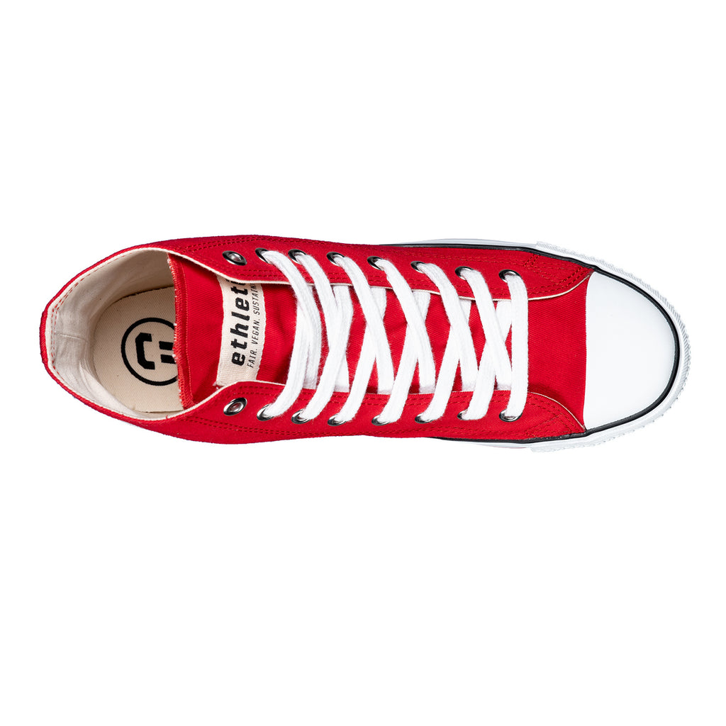 Fair Trainer White Cap Hi Cut Cranberry Red | Just White