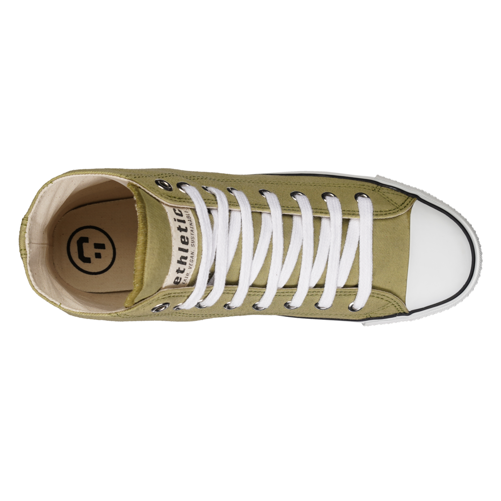 Fair Trainer White Cap Hi Cut Watersign Green | Just White