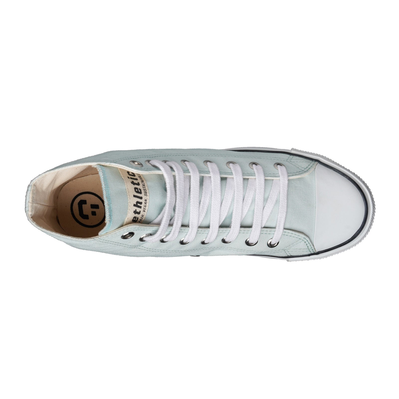 Fair Trainer White Cap Hi Cut Light Aqua Green P | Just White