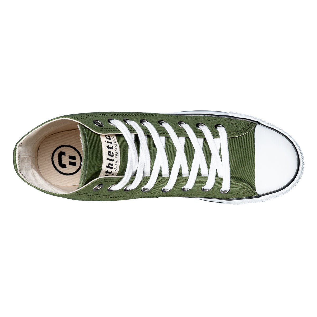 Fair Trainer White Cap Hi Cut Camping Green | Just White