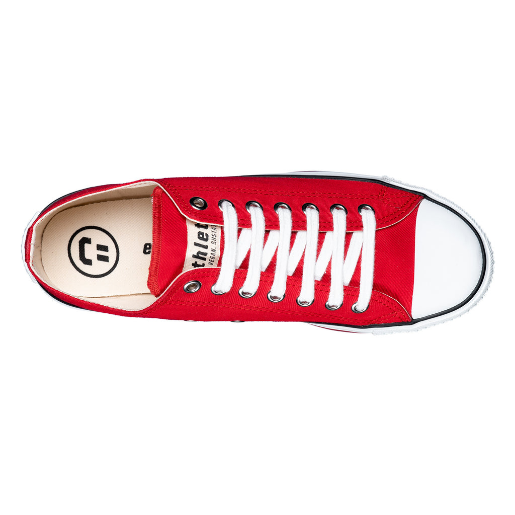 Fair Trainer White Cap Lo Cut Cranberry Red | Just White