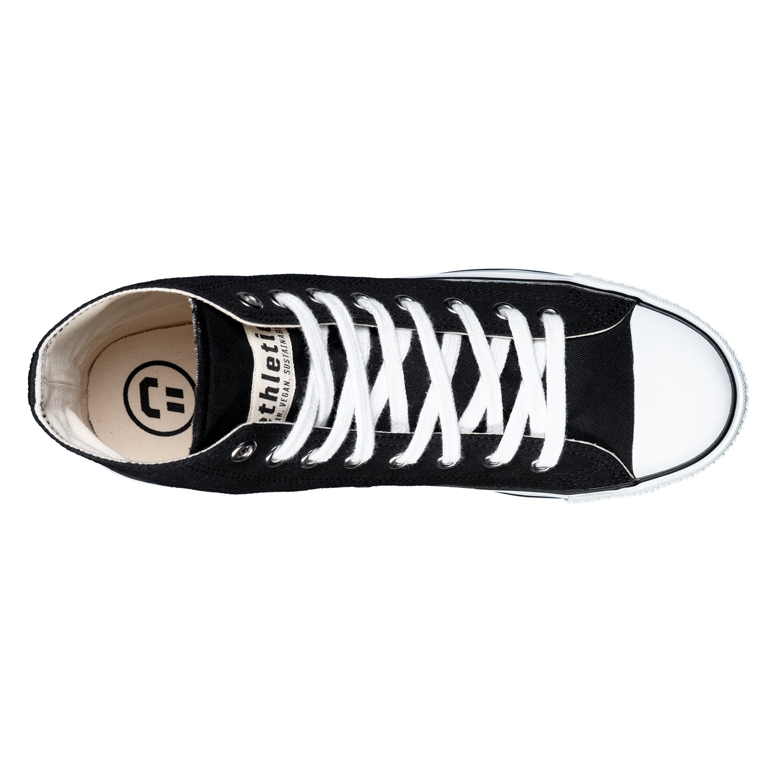 Fair Trainer White Cap Hi Cut Jet Black | Just White