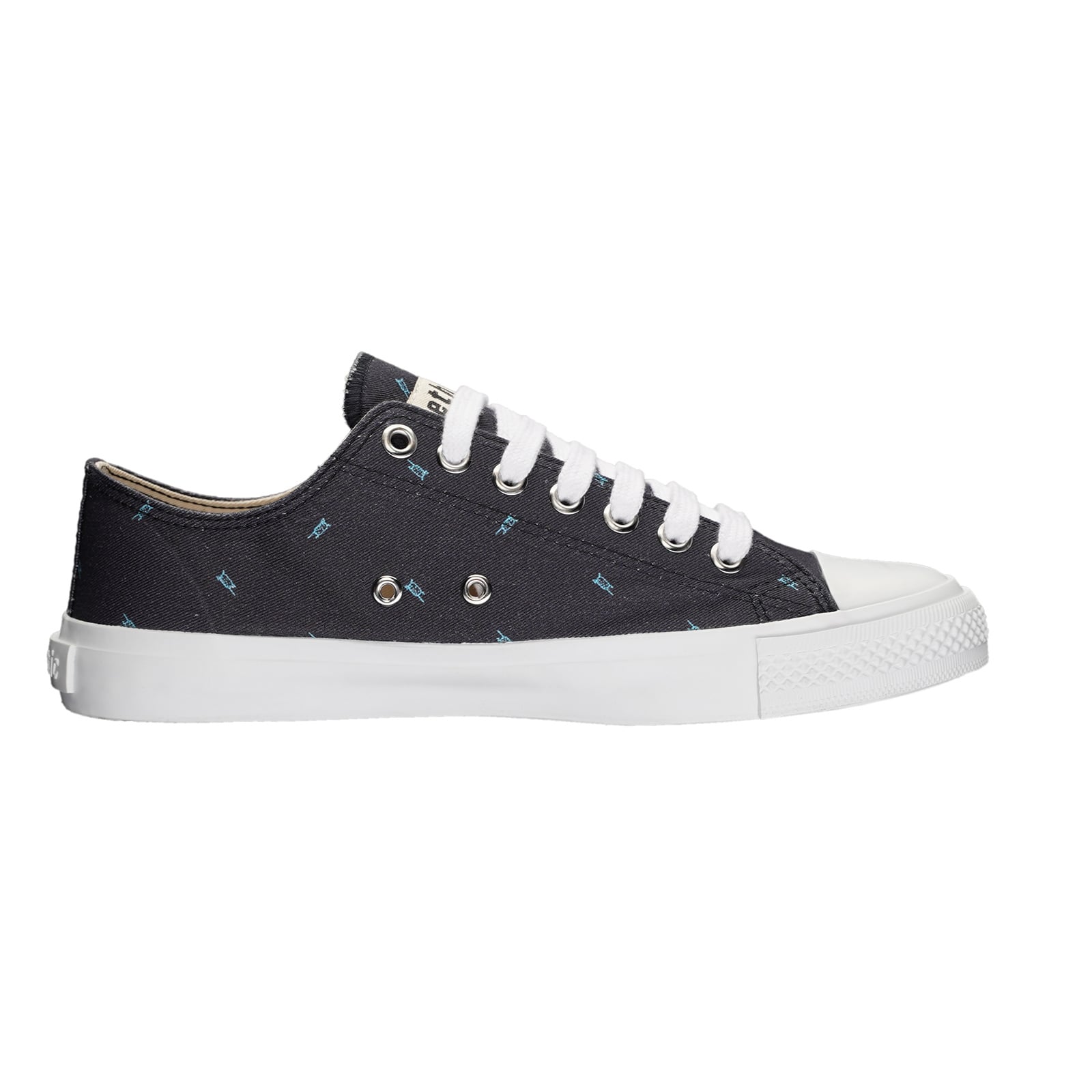 Fair Trainer White Cap Lo Cut Snow Leopard Blue | Just White