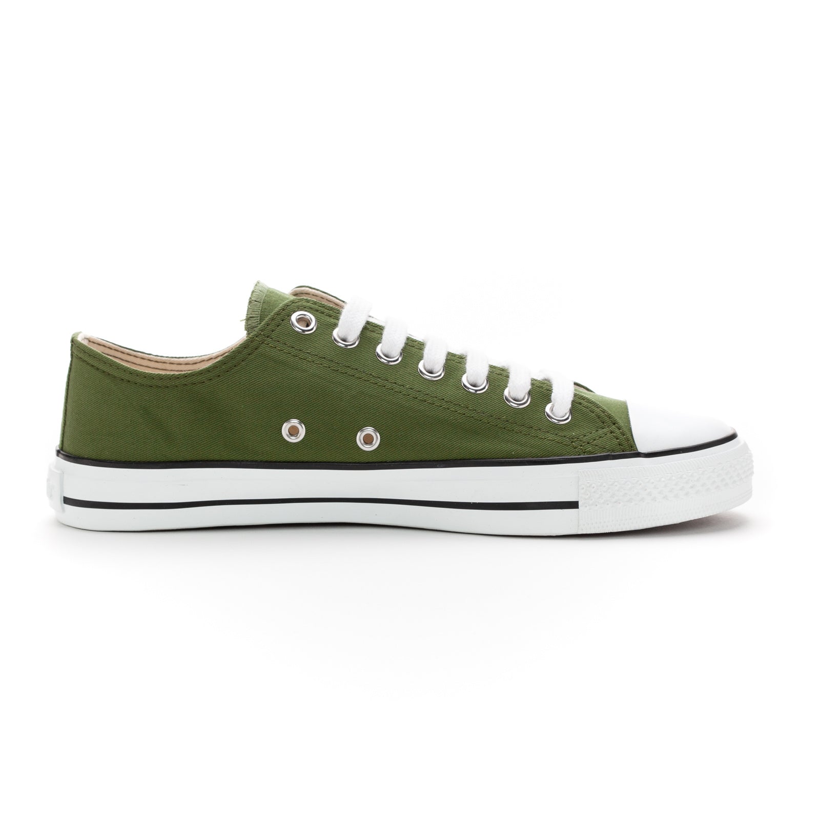 Fair Trainer White Cap Lo Cut Camping Green | Just White