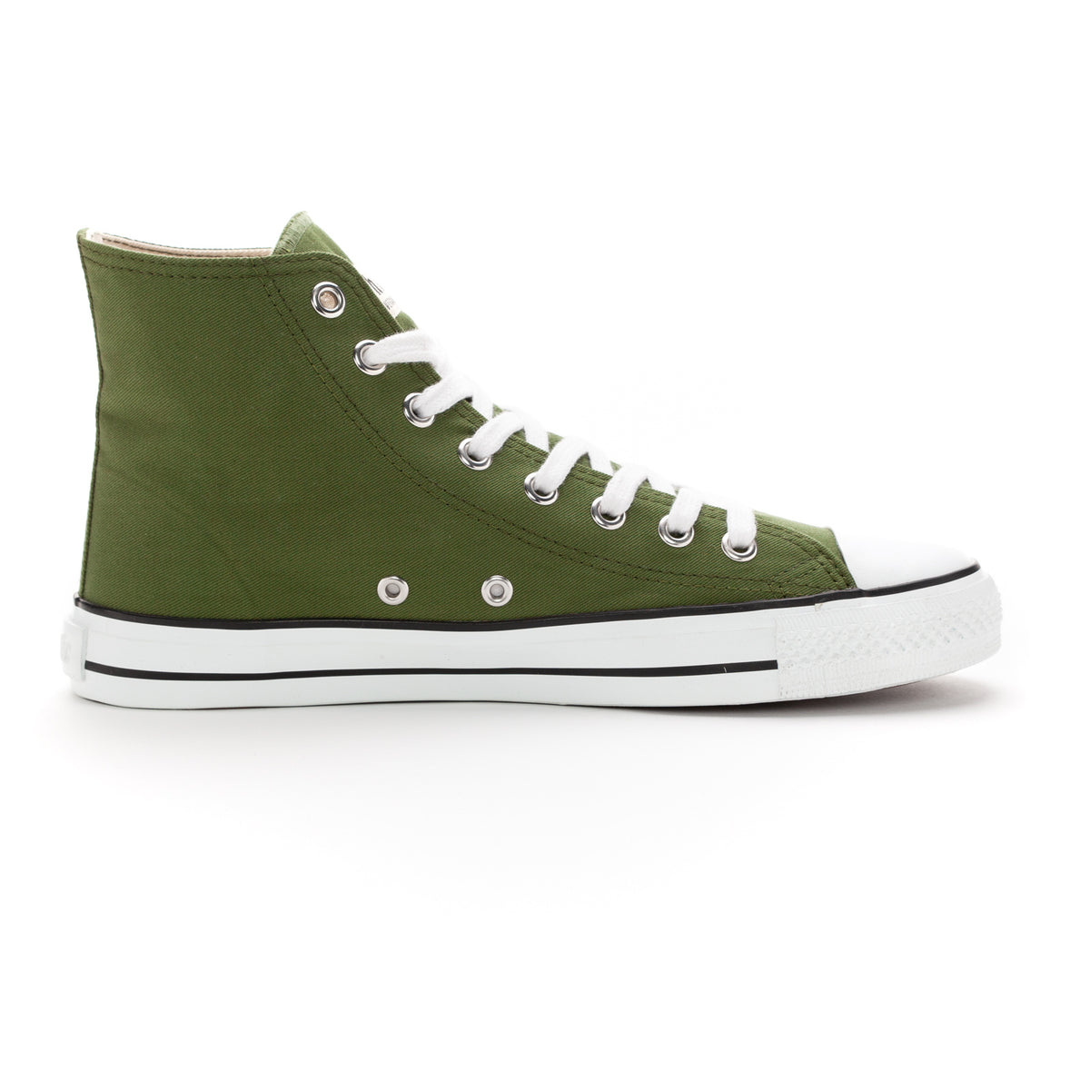 Fair Trainer White Cap Hi Cut Camping Green | Just White