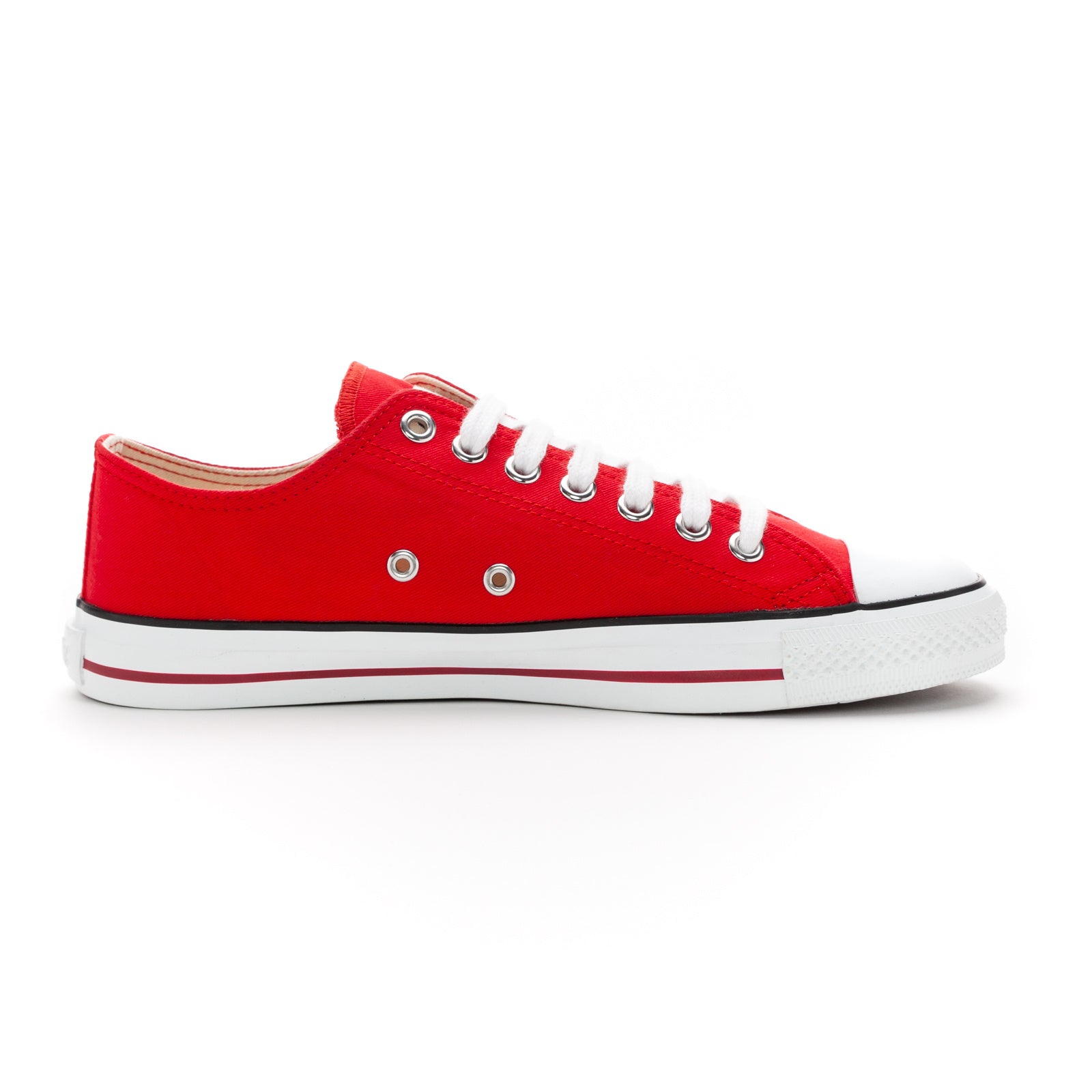 Fair Trainer White Cap Lo Cut Cranberry Red | Just White