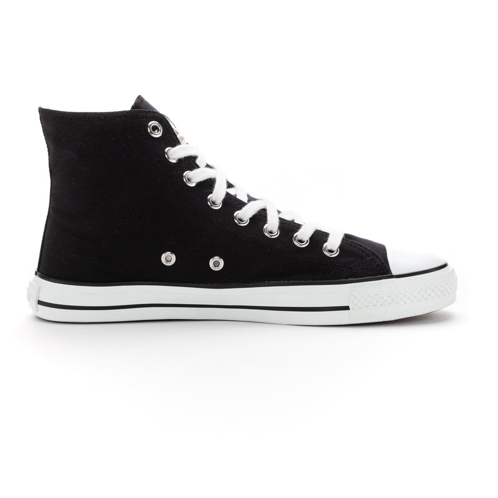 Fair Trainer White Cap Hi Cut Jet Black | Just White