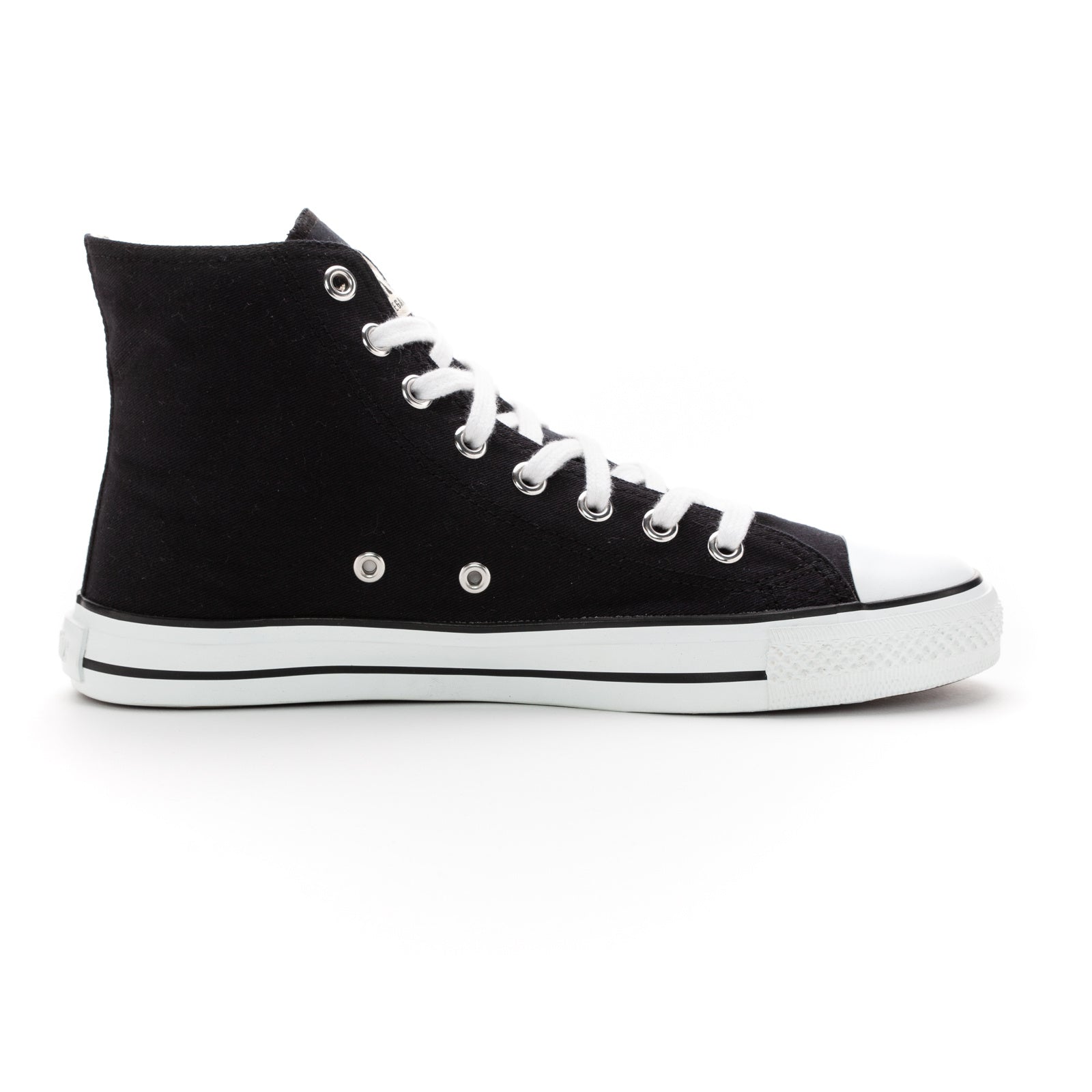 Fair Trainer White Cap Hi Cut Jet Black | Just White