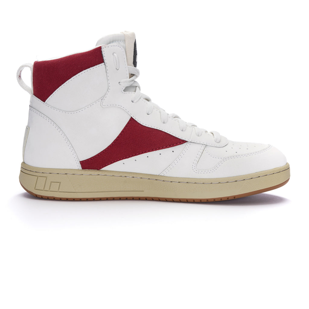 Carl Hi Cut Chalk White | Accent Rio Red