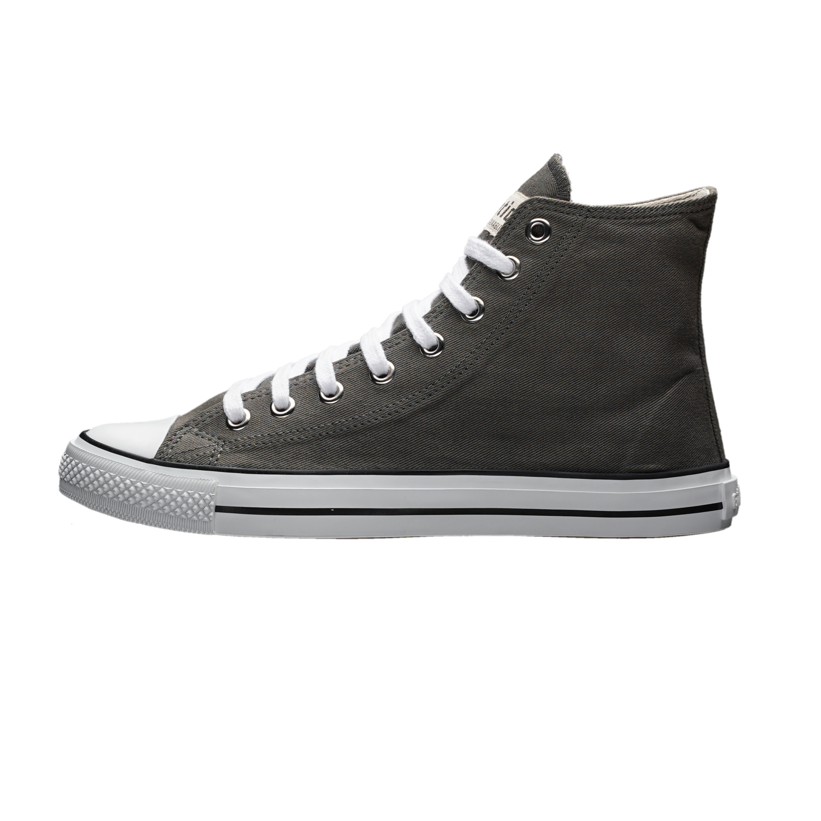 Fair Trainer White Cap Hi Cut Donkey Grey | Just White
