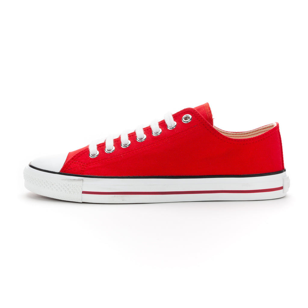 Fair Trainer White Cap Lo Cut Cranberry Red | Just White