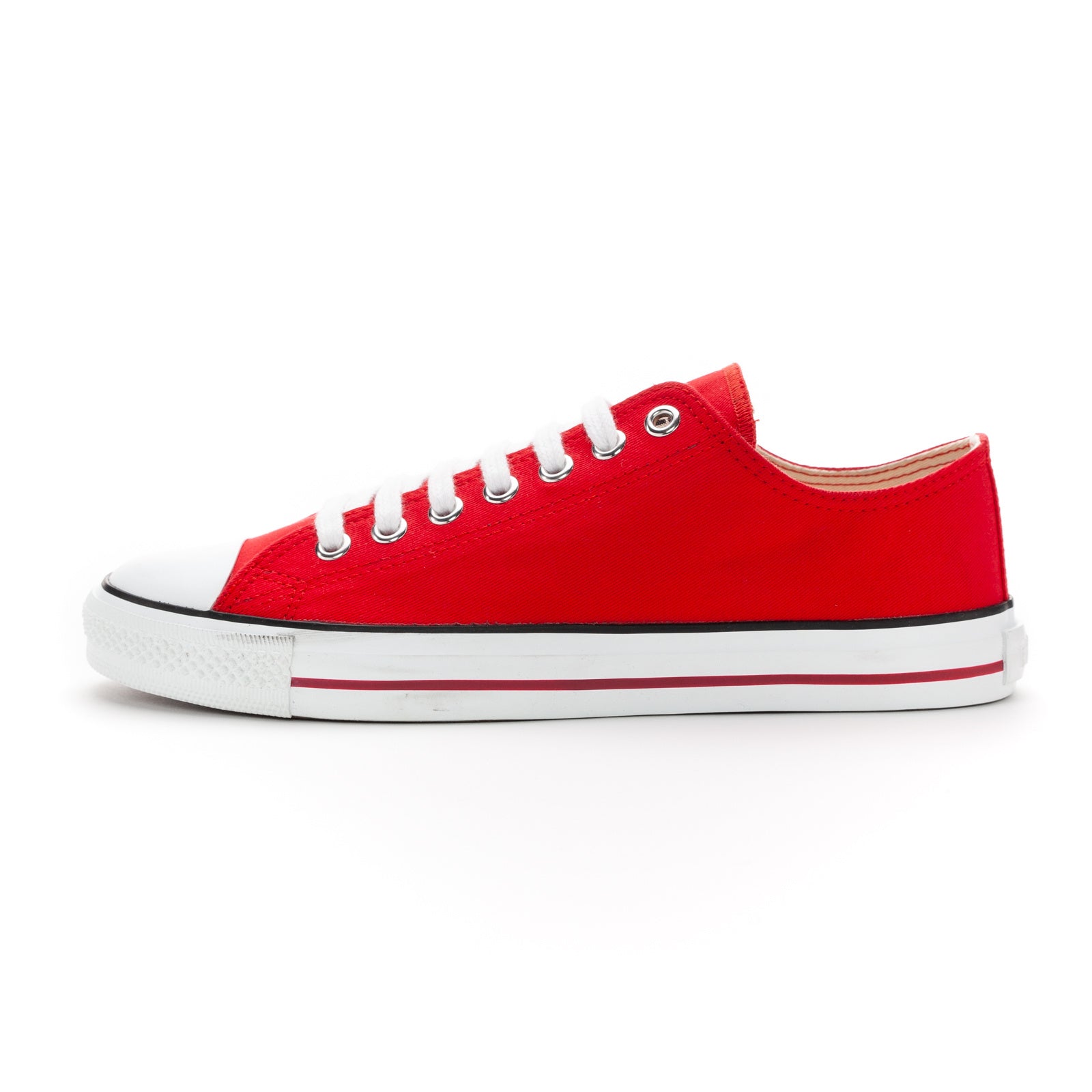 Fair Trainer White Cap Lo Cut Cranberry Red | Just White