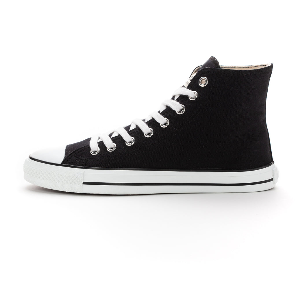 Fair Trainer White Cap Hi Cut Jet Black | Just White