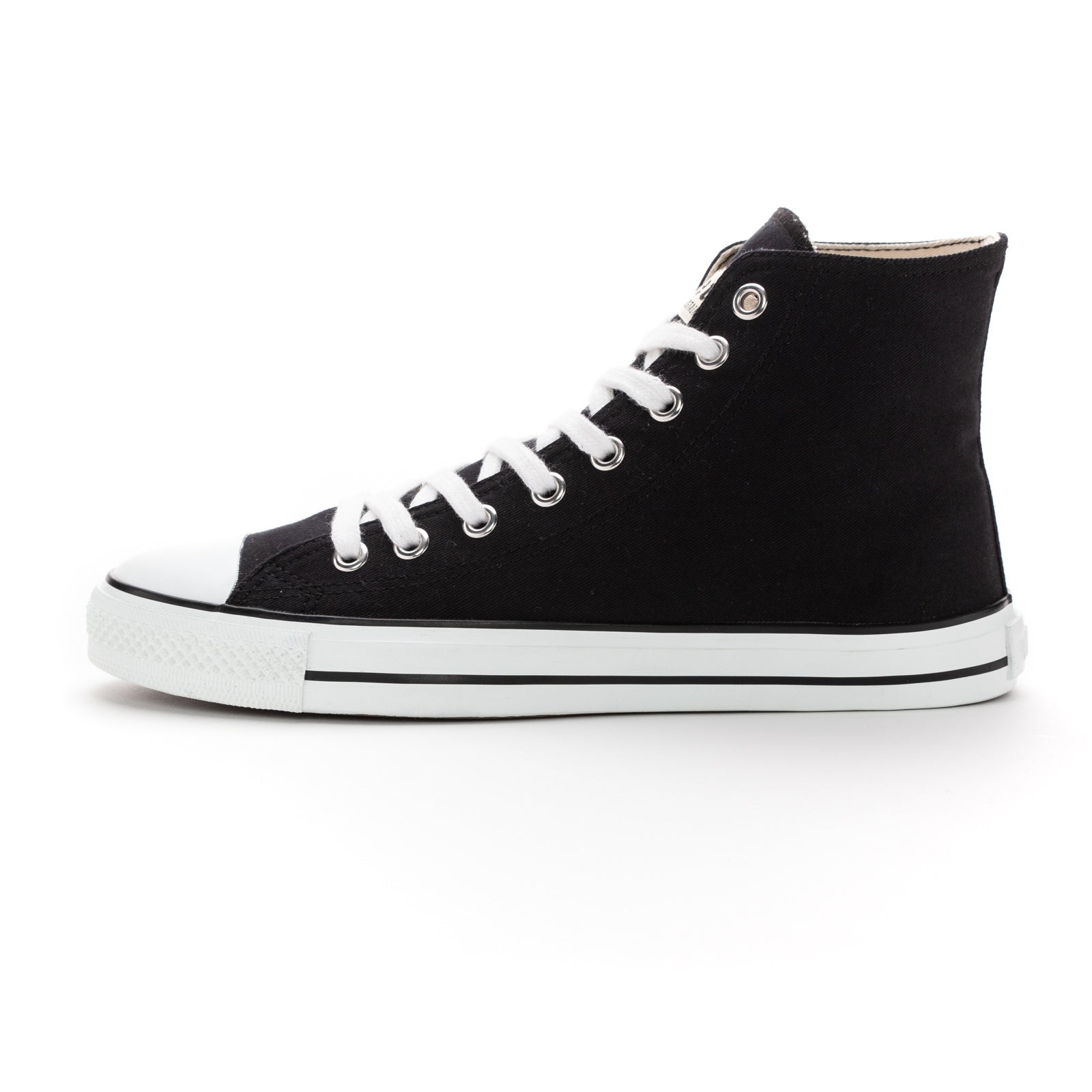 Fair Trainer White Cap Hi Cut Jet Black | Just White