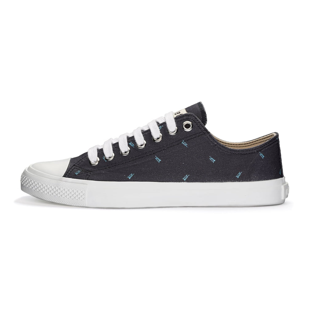 Fair Trainer White Cap Lo Cut Snow Leopard Blue | Just White