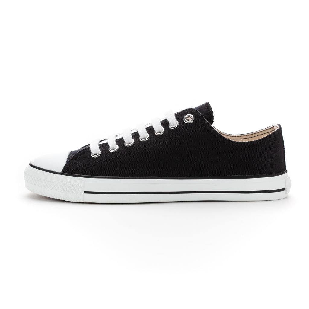 Fair Trainer White Cap Lo Cut Jet Black | Just White