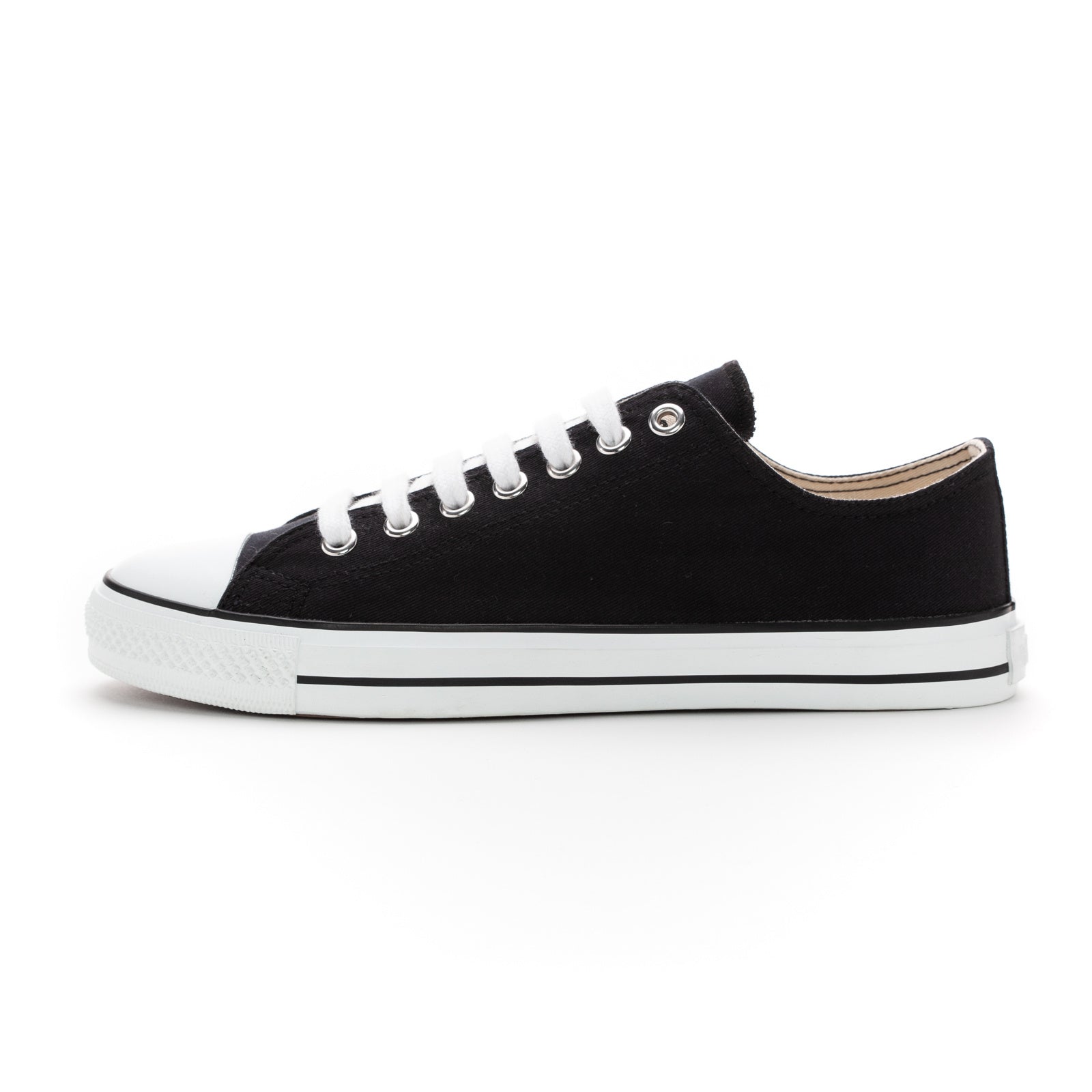 Fair Trainer White Cap Lo Cut Jet Black | Just White