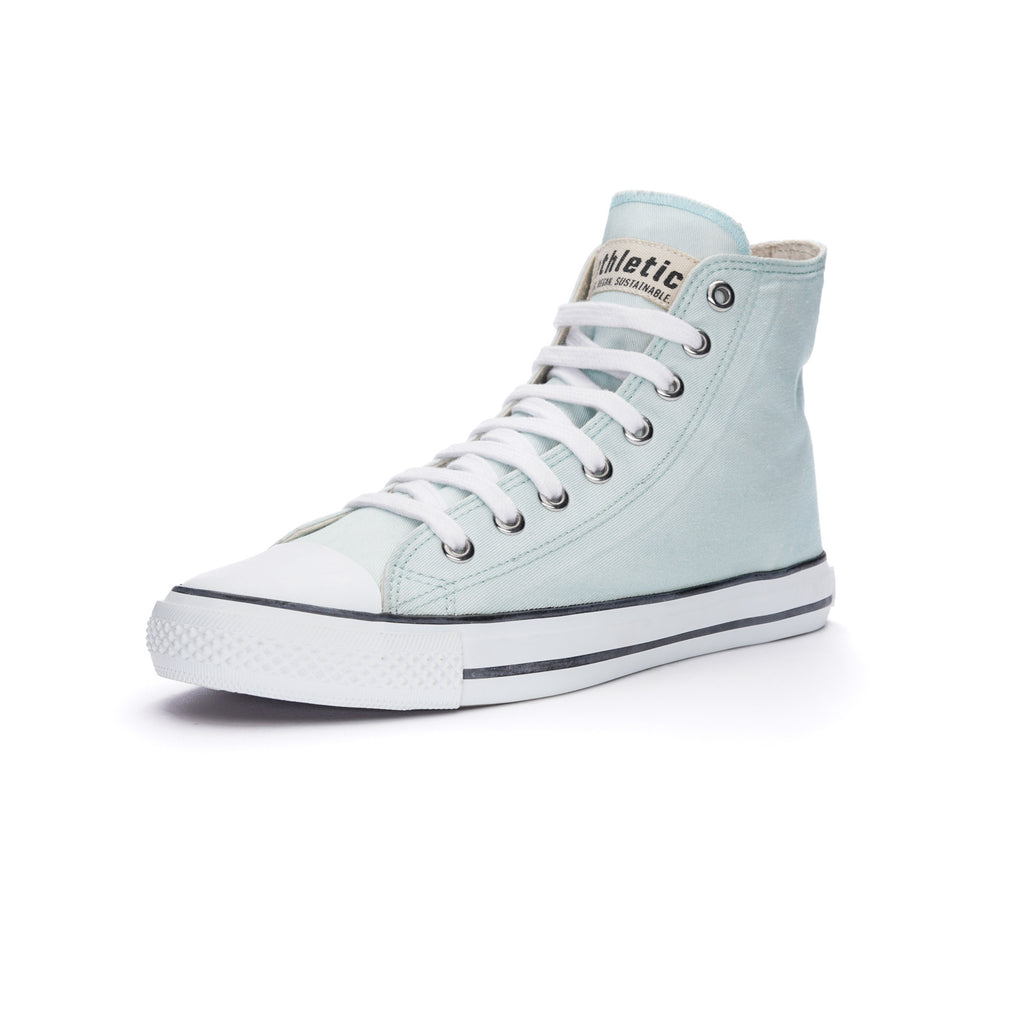 Fair Trainer White Cap Hi Cut Light Aqua Green P | Just White