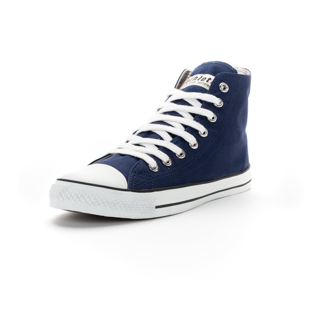 Fair Trainer White Cap Hi Cut Ocean Blue | Just White