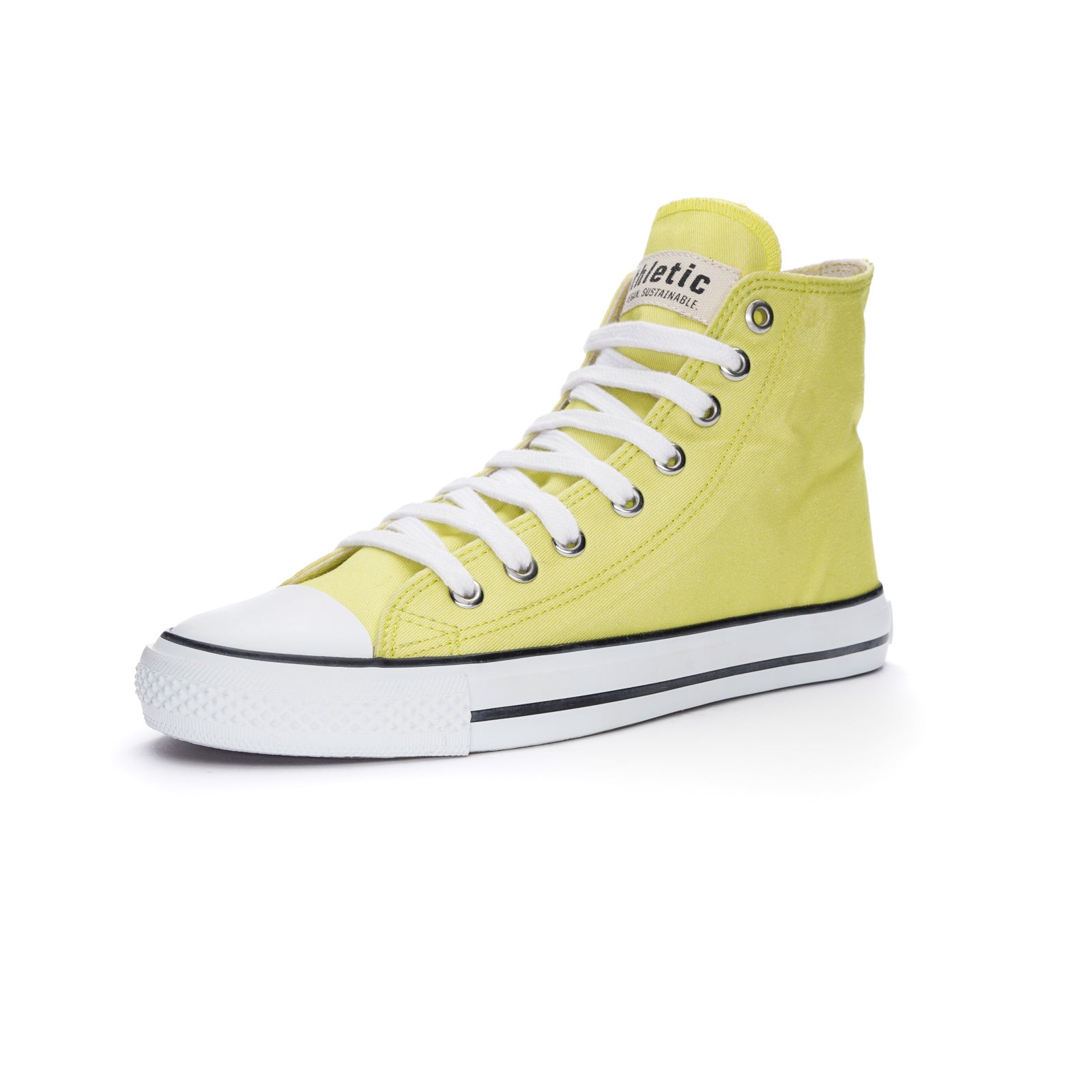 Fair Trainer White Cap Hi Cut Lime Yellow P | Just White