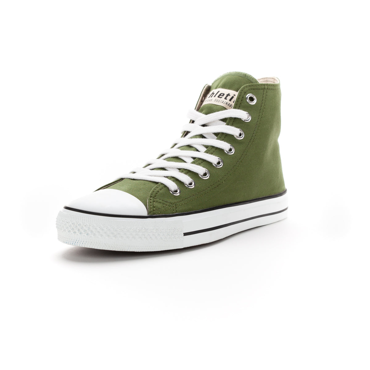 Fair Trainer White Cap Hi Cut Camping Green | Just White