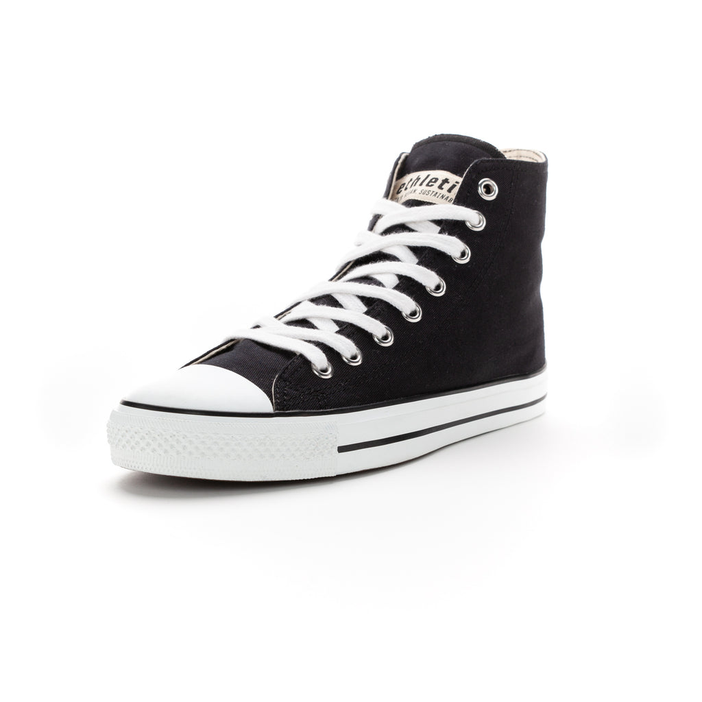 Fair Trainer White Cap Hi Cut Jet Black | Just White