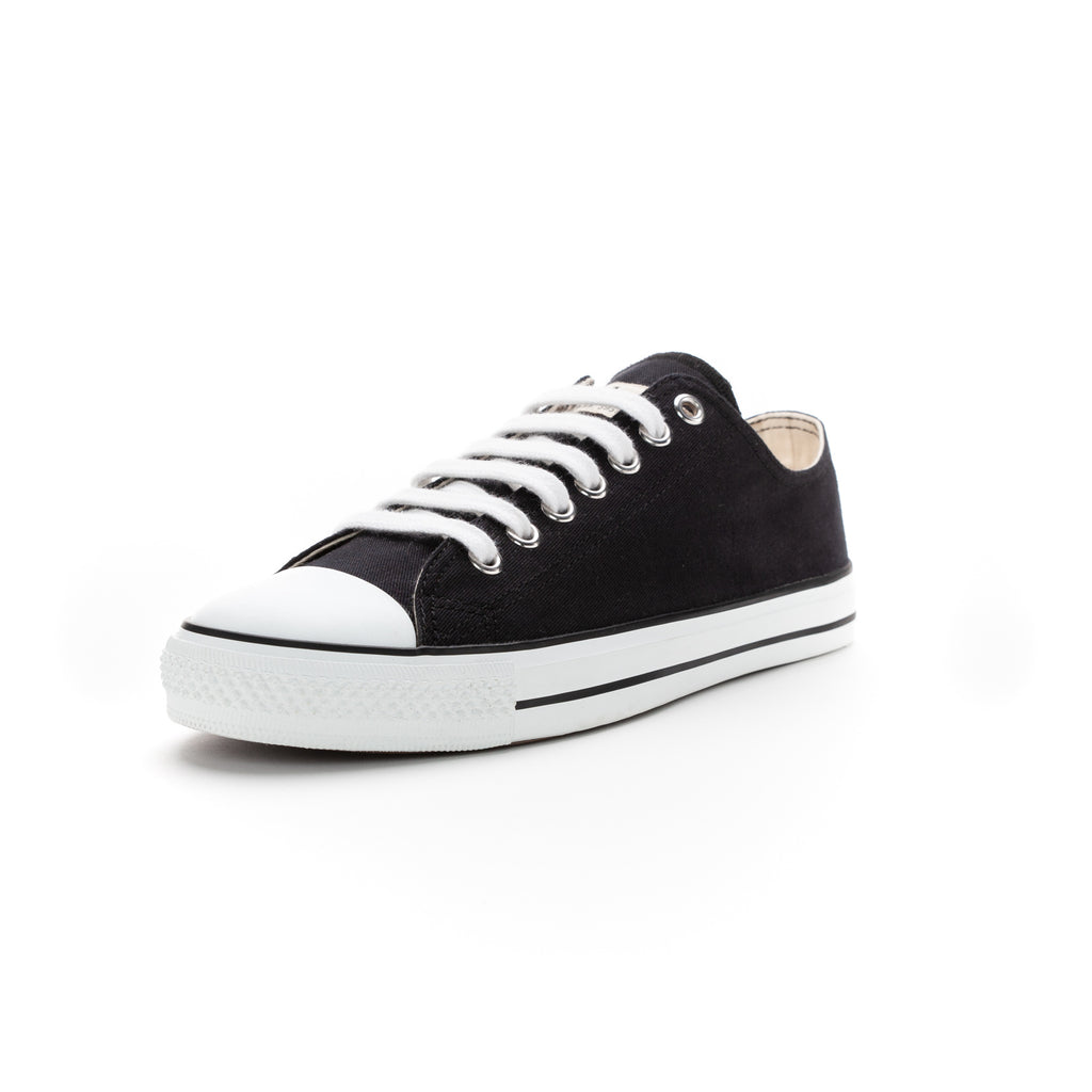 Fair Trainer White Cap Lo Cut Jet Black | Just White