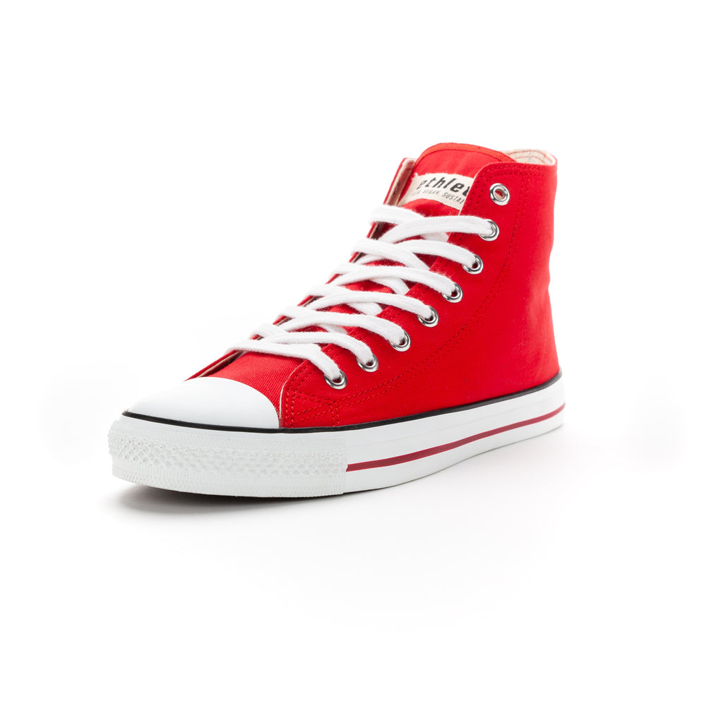 Fair Trainer White Cap Hi Cut Cranberry Red | Just White
