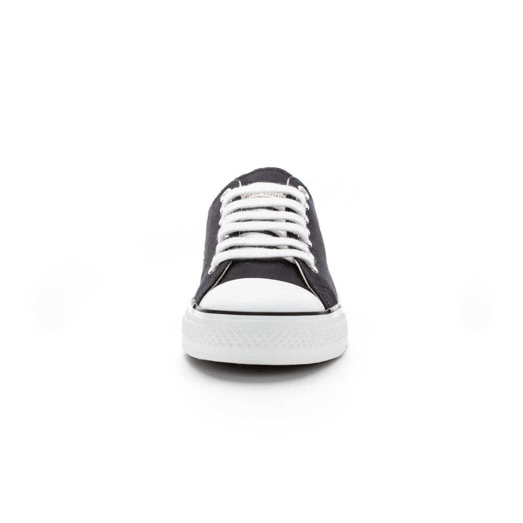Fair Trainer White Cap Lo Cut Jet Black | Just White