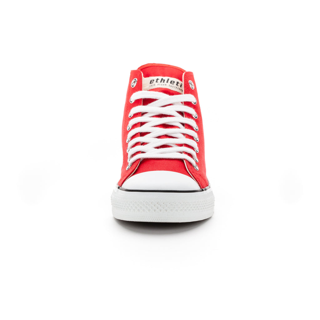 Fair Trainer White Cap Hi Cut Cranberry Red | Just White