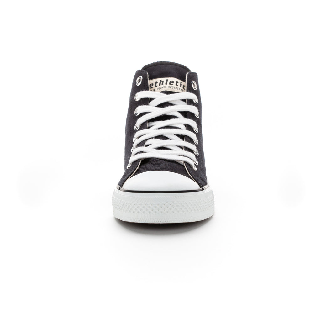 Fair Trainer White Cap Hi Cut Jet Black | Just White
