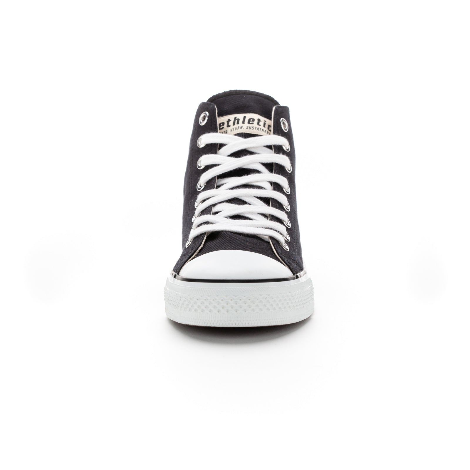 Fair Trainer White Cap Hi Cut Jet Black | Just White