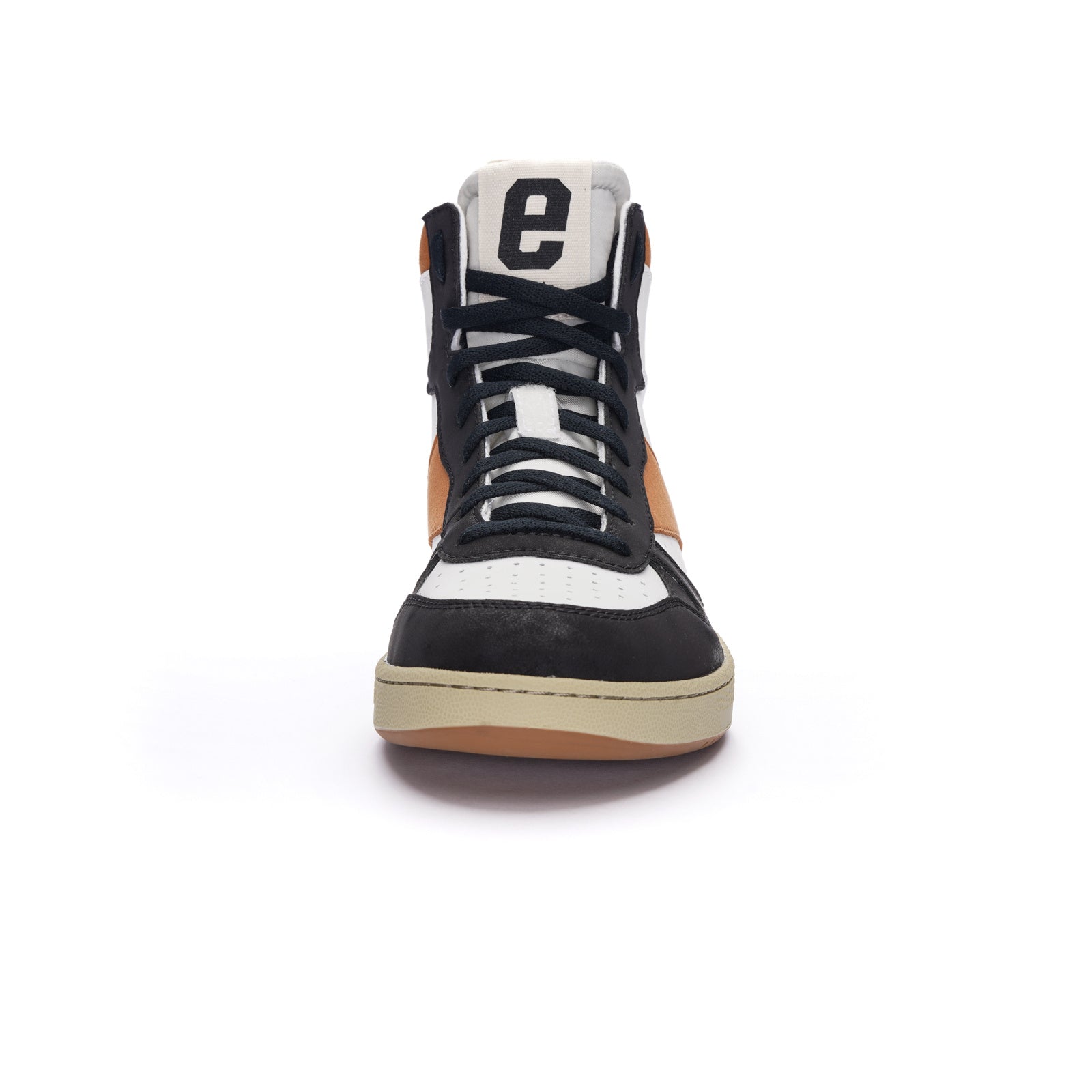 Carl Hi  Cut Chalk White | Cognac Brown