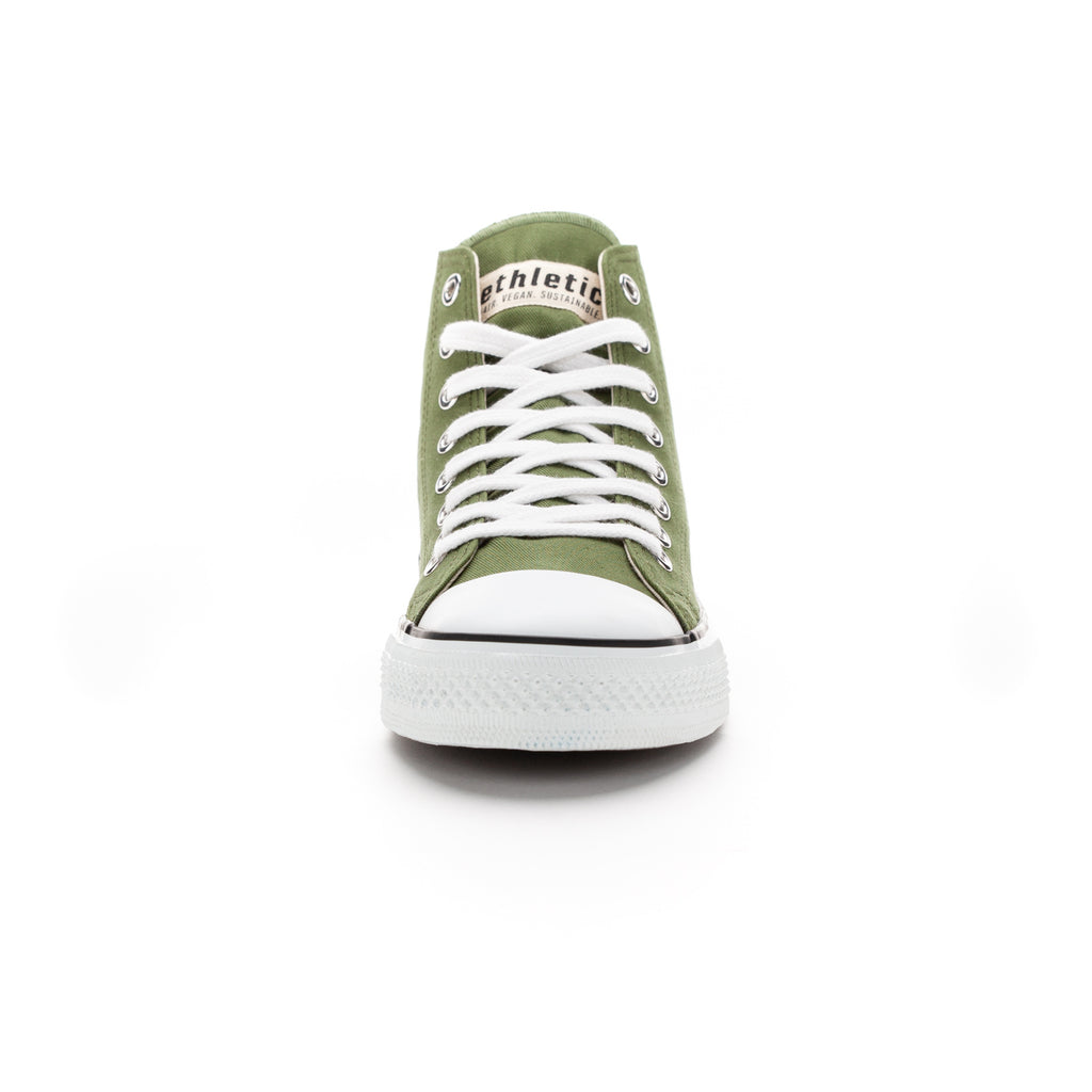 Fair Trainer White Cap Hi Cut Camping Green | Just White