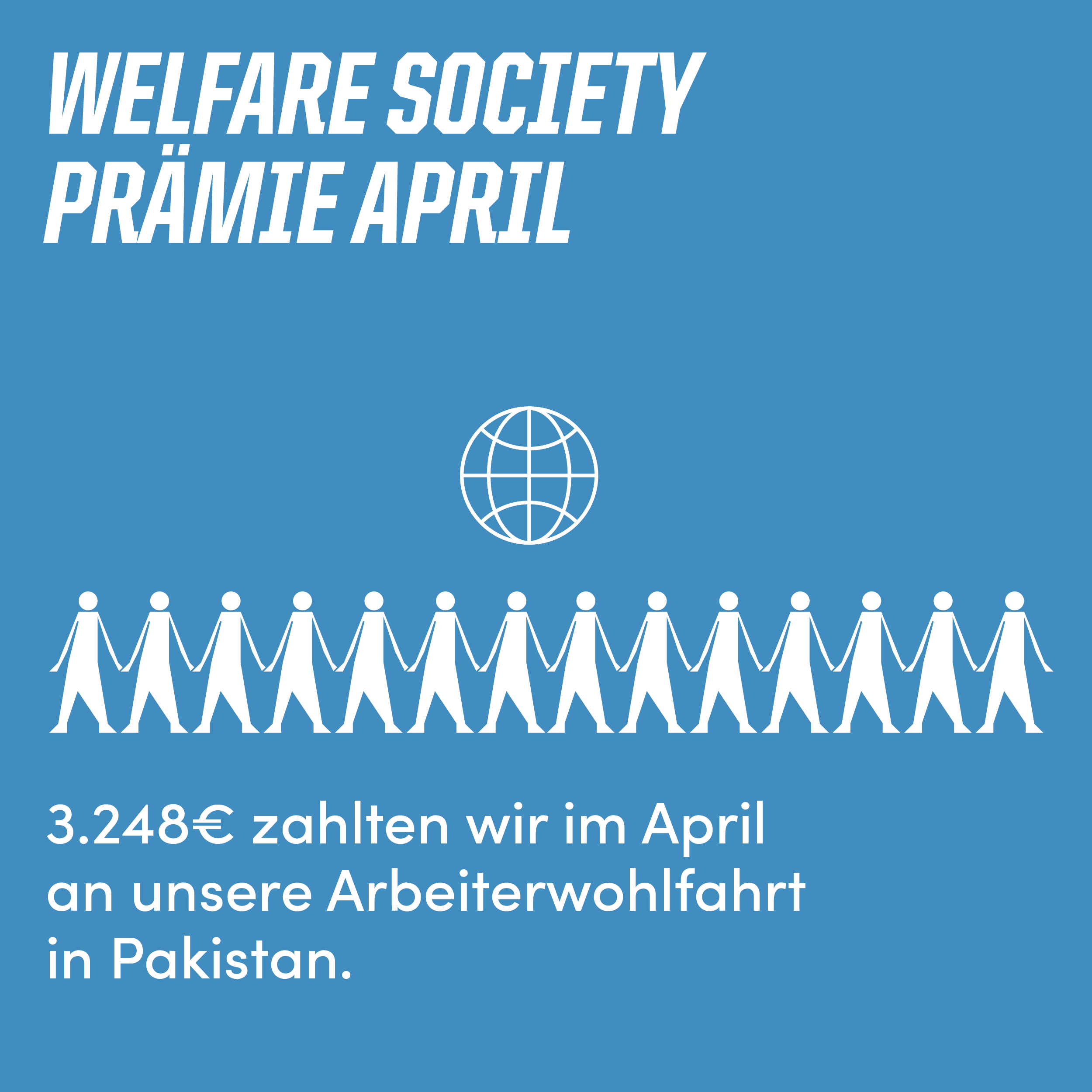 3.248€ zahlt Ethletic im März an die Arbeiterwohlfahrt des Produktionsbetriebes in Pakistan.